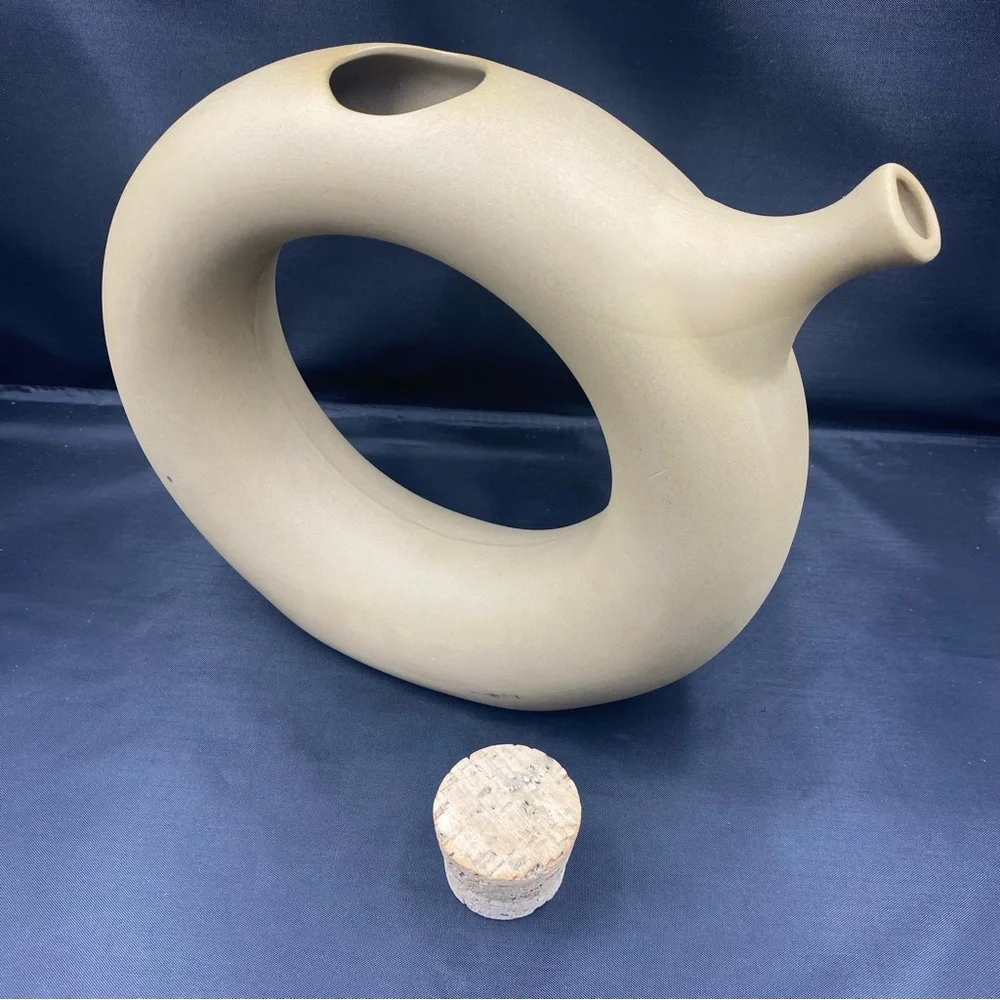Hartstone USA Pottery “The Wine Tote” Decanter Pitcher With Cork, Signed.